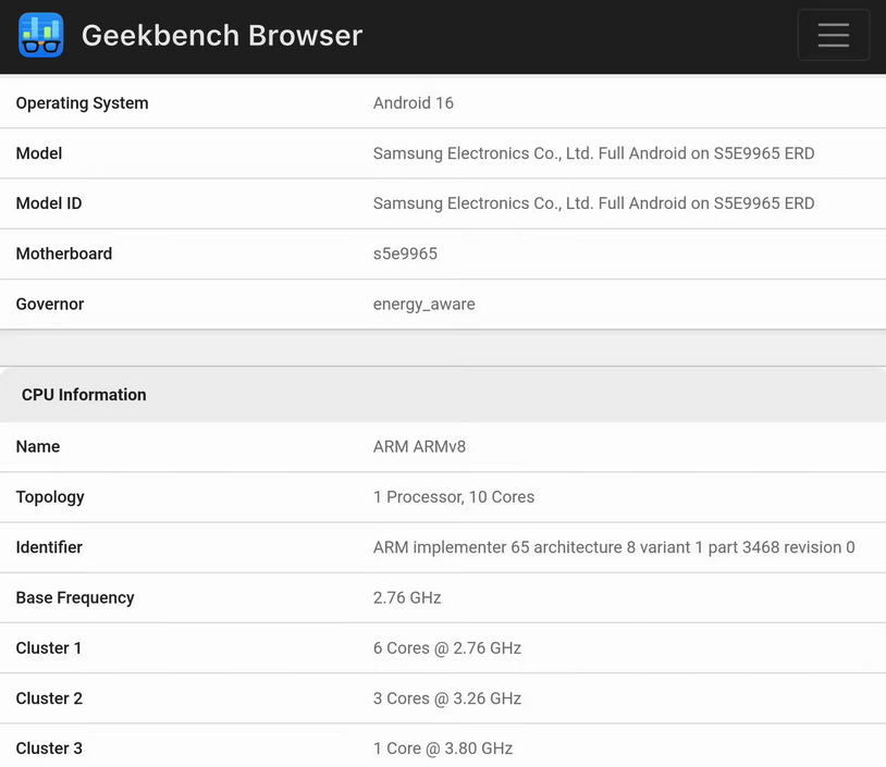 三星Exynos 2600跑分曝光:2nm工艺加持 多核超A19 Pro逼近骁龙旗舰